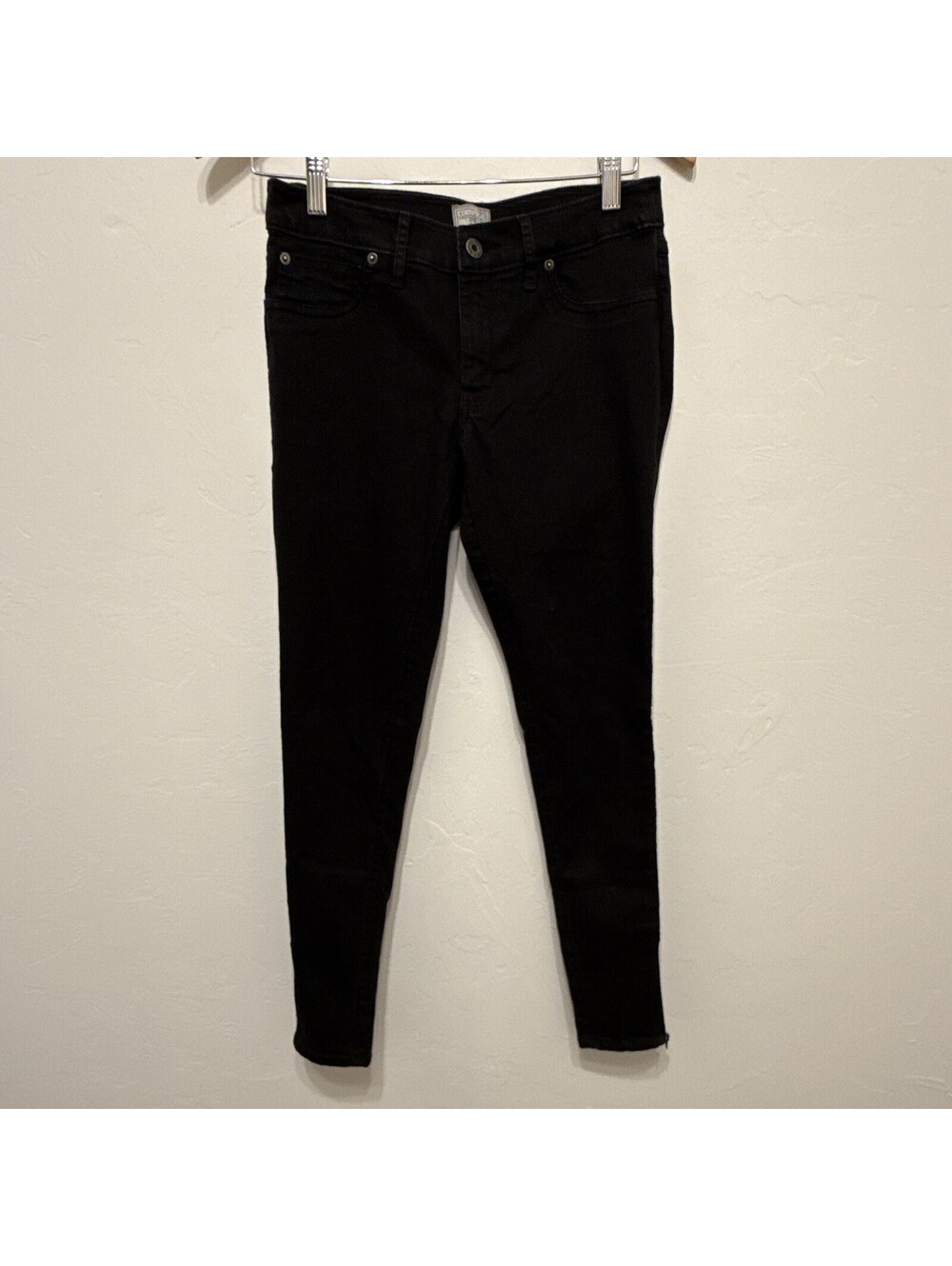 Converse All Star Women’s Skinny Slim Black Dark Wash Denim Ankle Zip Jeans 4